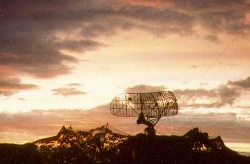 Marconi S259 - Sunset in the Falkland Islands, South Atlantic, 1983 (photo: John Dell)  